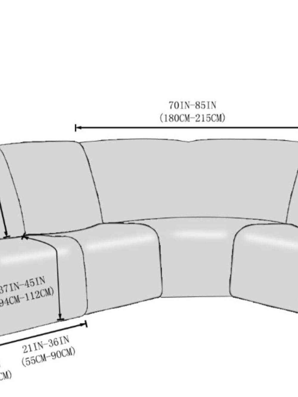 Luxury Black Reclining Sectional Sofa Cover Bring The Old Into New Again - Picture 7 of 9